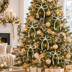 DIYDEC 18PCS Large Christmas Pearl Bow Ornament 7in Tree Topper Decor - Image 4