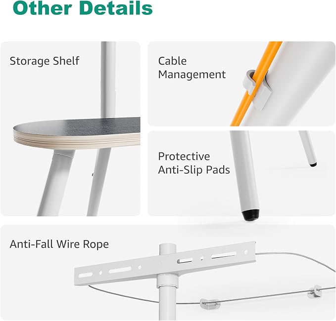 White Metal Tripod Easel TV Stand - Image 6