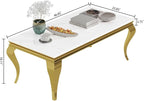 Henf 47" Modern White Faux Marble Center Table - Image 2