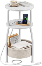 Round Side Table, 3-Tier End Table by designyourhome
