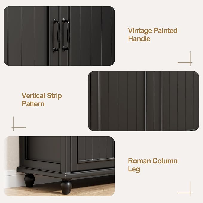 Scurrty Sideboard Buffet Cabinet, Vintage Coffee Bar Cabinets - Image 6