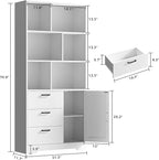 IRONCK Bookshelf, 70.9 Inch Tall Bookcase, 3-Tier Bookshelves - Image 3