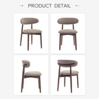 COLAMY Wooden Dining Chairs Set of 6, Modern Fabric Upholstered Kitchen Side - Image 9