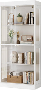 70.1" Display Cabinet with Glass Doors, 4-Tier Curio Cabinet - Image 9