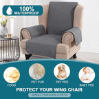 Turquoize 100% Waterproof Wing Chair Cover Wing Armchair Slipcovers Chair Couch - Image 2