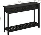 ChooChoo Console Table with 3 Drawers, Rustic Entryway Table, Narrow Long Sofa - Image 2