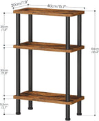 HOOBRO Narrow Side Table Set of 2, 3-Tier Slim End Table No Tools Needed - Image 3