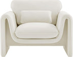 Meridian Furniture 199Cream-C Sloan Collection Modern | Contemporary Velvet - Image 5