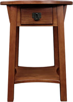 Leick Home Mission End Table, Solid Wood, 18 in. Round, 1 Storage Drawer - Image 4