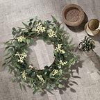 Pinkpum 2 Pack Wreaths for Front Door 20'' Christmas Eucalyptus Wreath, Spring Summer Door Green Wreath for Home Porch Window Wall Farmhouse Home Decor Indoor Outdoor Summer All Seasons - Image 4