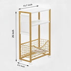 Skinny Side Table with Storage, 3 Tier Slim Side Tables - Image 2