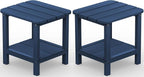 SERWALL Adirondack Table Set of 2, Outdoor Side Table- Blue by SERWALL