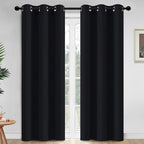 Yakamok Room Darkening Curtains 42x84 inch Length Black-Living Room | 2 panels by Yakamok