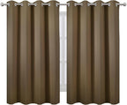 Blackout Curtains 66 x 54 Inch Long Brown Curtains Set of 2 Panels Room - Image 2
