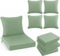 Summsun Outdoor Chair Cushions Set of 4, Waterproof Back Pillow and Seat by SUMMSUN