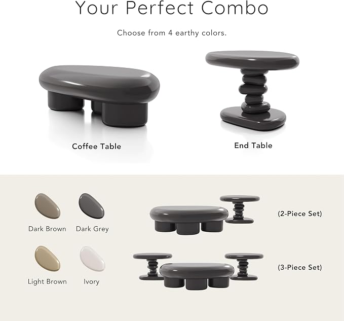 24/7 Shop at Home Kavren Modern 37-inch 2-Piece Oval Glossy Low Profile Coffee - Image 10