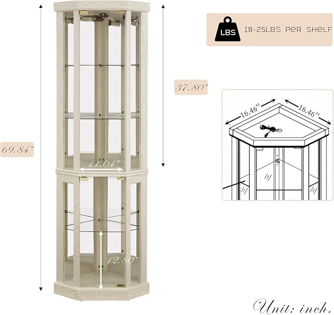 Anwick Corner Display Curio Cabinets - Image 2