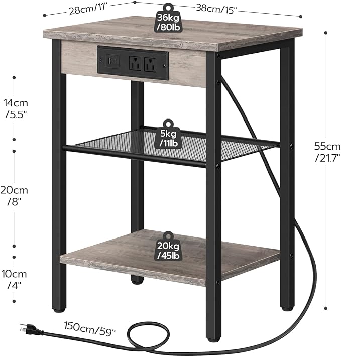 HOOBRO Side Tables Set of 2 - Image 3
