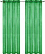 SpaceDresser Sheer Voile Window Treatment Rod Pocket Curtain Panels - Image 4