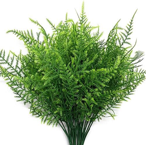 CATTREE Artificial Plants, Plastic Plants Bushes Fern Grass Shrubs Fake Leaves Wedding Home Garden Verandah Table Centerpieces Arrangements Christmas Party Decoration Planting Filler 4 Pcs by CATTREE