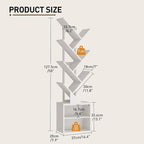 RALGEND Tree Bookshelf, 6 Tier Bookcase - Image 3