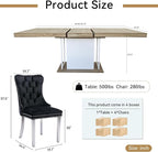Henf 63"-79" Dining Table Set for 4, 5 Pieces Extendable Dining Table and 4 - Image 7
