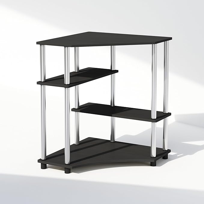 Furinno Turn-N-Tube Storage Shelves, 4-Tier Corner Shelf, Toolless Assembly - Image 3