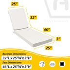 AAAAAcessories Outdoor Chaise Lounge Cushions, Fade-Resistant, Waterproof Patio - Image 5