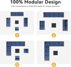 Aoxun Patio Furniture Set, Widen Armrests Wicker Outdoor Sectional - Image 8