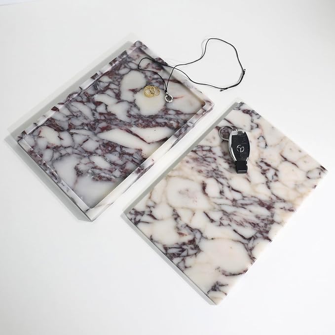 Real Luxurious Natural Marble Vanity Tray Genuine Marble Storage Tray - Image 5