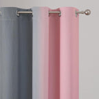 Ombre Grey and Pink Blackout Curtains - Image 4