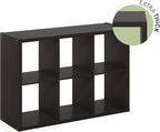 Furinno Cubicle Book Shelf, 6-Cube Bookshelf, Extra Thick Frame Horizontally & - Image 11