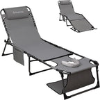 KingCamp Lounge Chair with face Hole, 400LBS Tanning Chairs by KingCamp