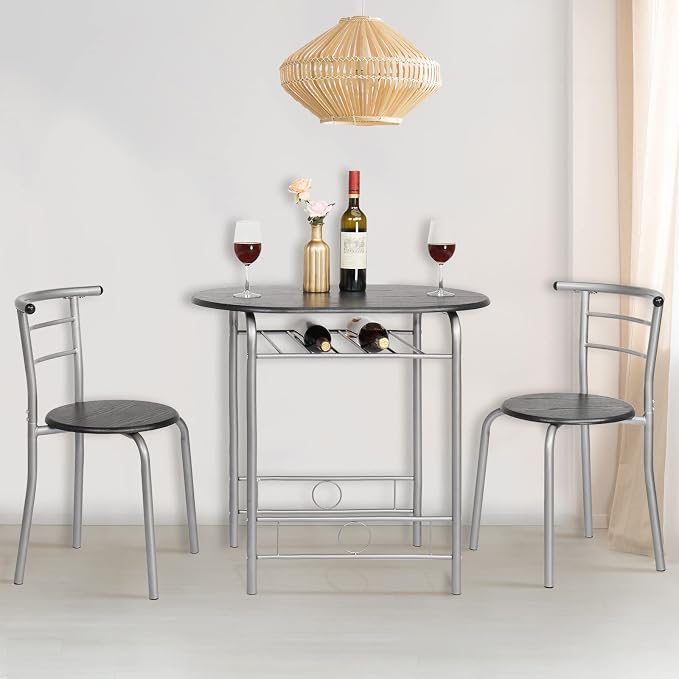 VINGLI 3 Piece Dining Set, Small Kitchen Table Set - Image 2