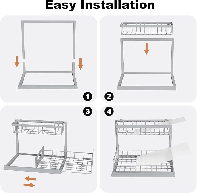 REALINN Under Sink Organizer, Pull Out Cabinet Organizer 2 Tier Slide Out Sink - Image 7