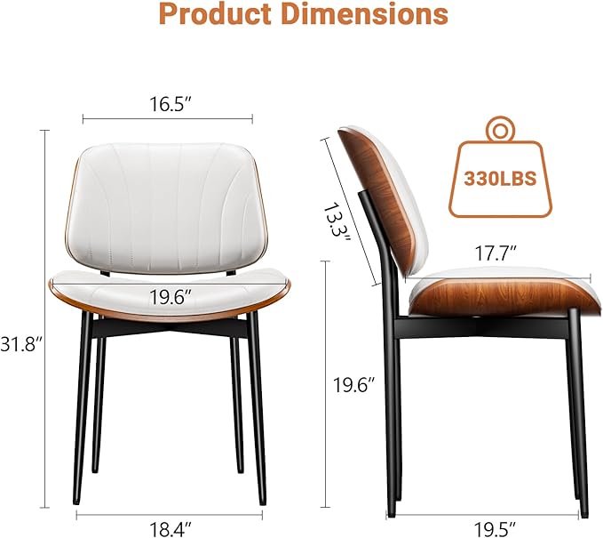YaFiti Dining Chairs Set of 6, Dining Room and Kitchen Chairs, Mid Century - Image 2
