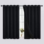 SimpleHome Black 100% Blackout Curtains Room Darkening Living Room 63 Inch | by SimpleHome