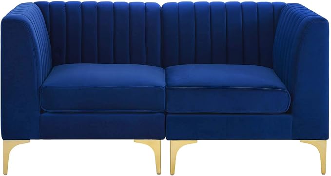 Modway EEI-4346-NAV Triumph Channel Tufted Performance Velvet Loveseat - Image 4