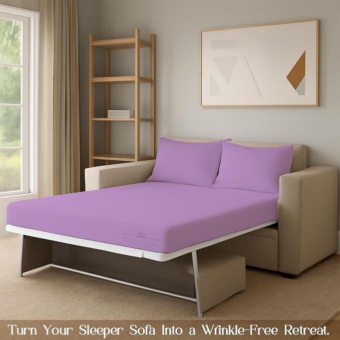Sleeper Sofa Bed Sheet, 100% Cotton 400 Thread Count, 4 Piece Set, Deep Pocket - Image 8
