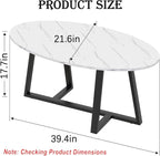 Wolawu Coffee Table Small Oval Table, Modern Center Tea Tables - Image 2