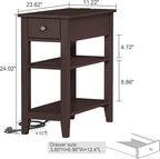 ChooChoo Narrow End Table Set of 2, Side Table Living Room - Image 3