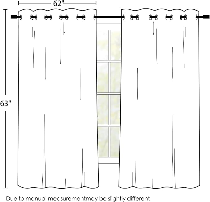 SimpleHome Black 100% Blackout Curtains Room Darkening Living Room 63 Inch | - Image 2