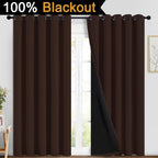 Yakamok Chocolate Brown Blackout Curtains 84 Inches Long 70" Wide, 2 Panels | - Image 2