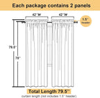 Ivory Sheer Curtains 78 Inches Long 2 Panels, Elegant Light Filtering Voile - Image 3