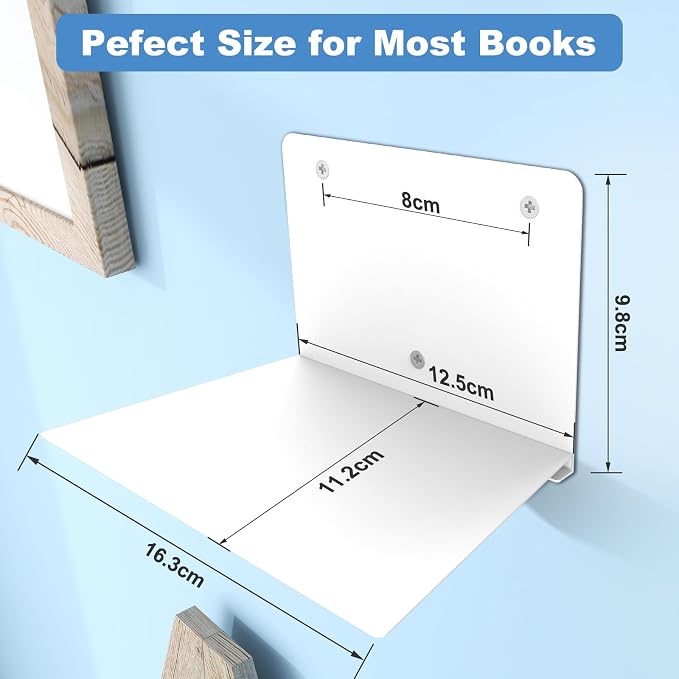 FENTEC Floating Book Shelves for Wall, Wall Mounted Invisible Floating Bookshelf - Image 3