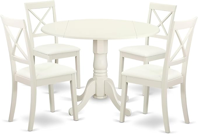 East West Furniture DLBO5-LWH-LC 5 Piece Dining Room Furniture Set Includes a by EastWestFurniture
