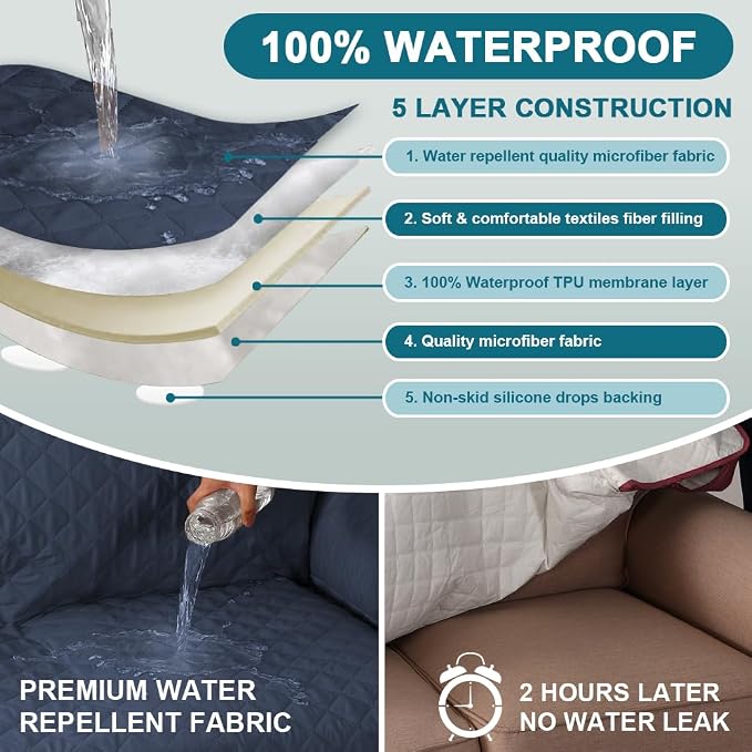Turquoize 100% Waterproof Couch Cover Sofa Covers - Image 3
