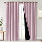 NICETOWN 100% Blackout Window Curtain Panels, Baby Pink, Cold and Full Light by NICETOWN