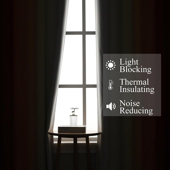 Burnt Orange and Greyish White Ombre Blackout Curtains 52Wx63L Inch Long | - Image 3