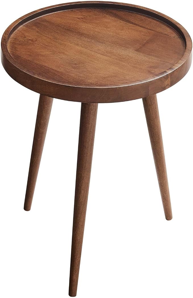 Modway Chiro Solid Wood Side Table in Walnut - Image 4
